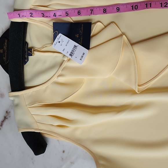 NWT Brooks Brothers Ruffled crepe blouse in buttercup yellow size 6 - Picture 10 of 17